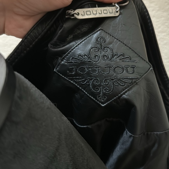 Black Leather Bomber Jacket!! Size L - Picture 6 of 9